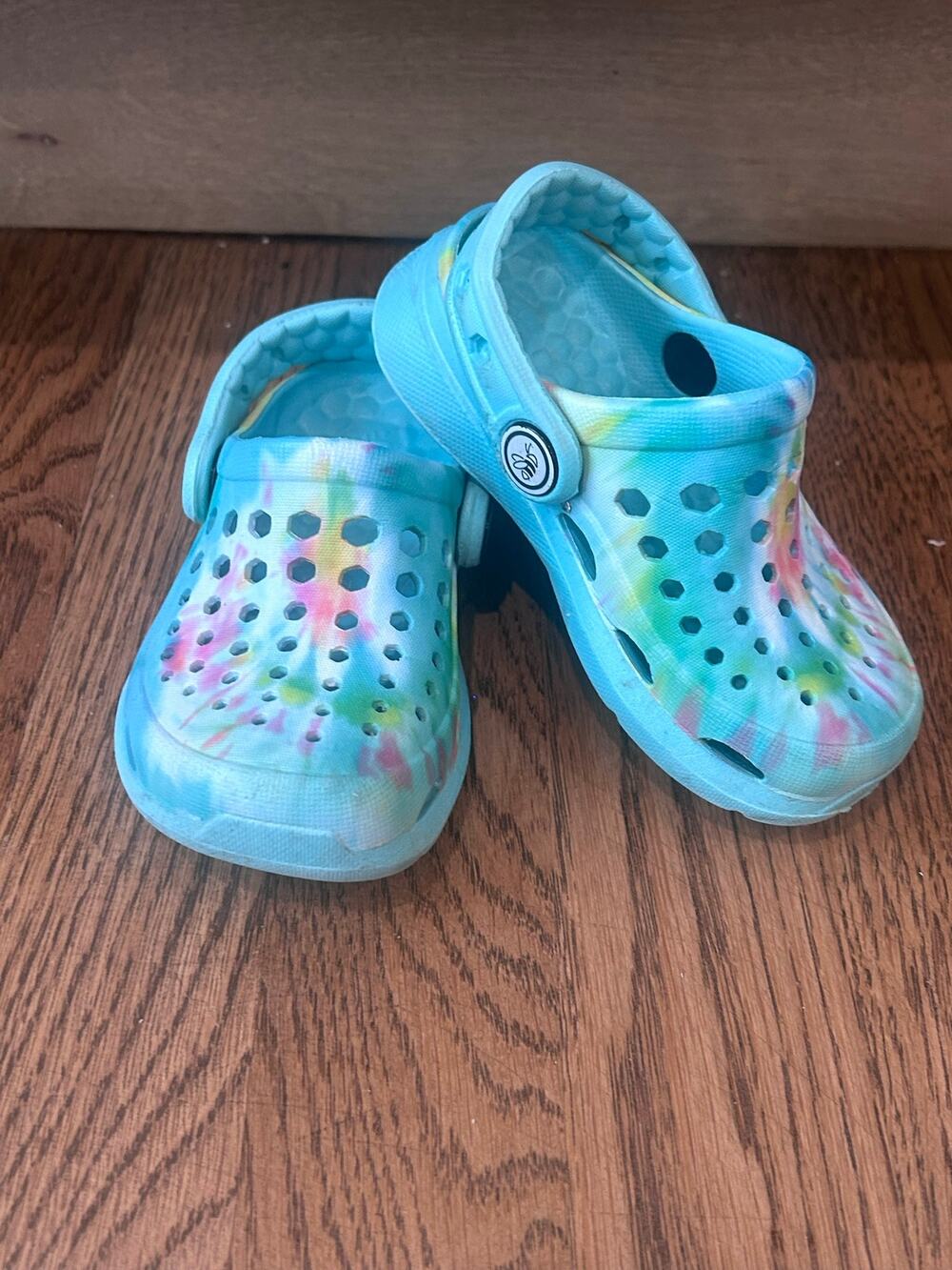 Joybees Kids Active Clog Teal Blue Tie Dye Water Shoes Toddler Size 6/7 Slip On